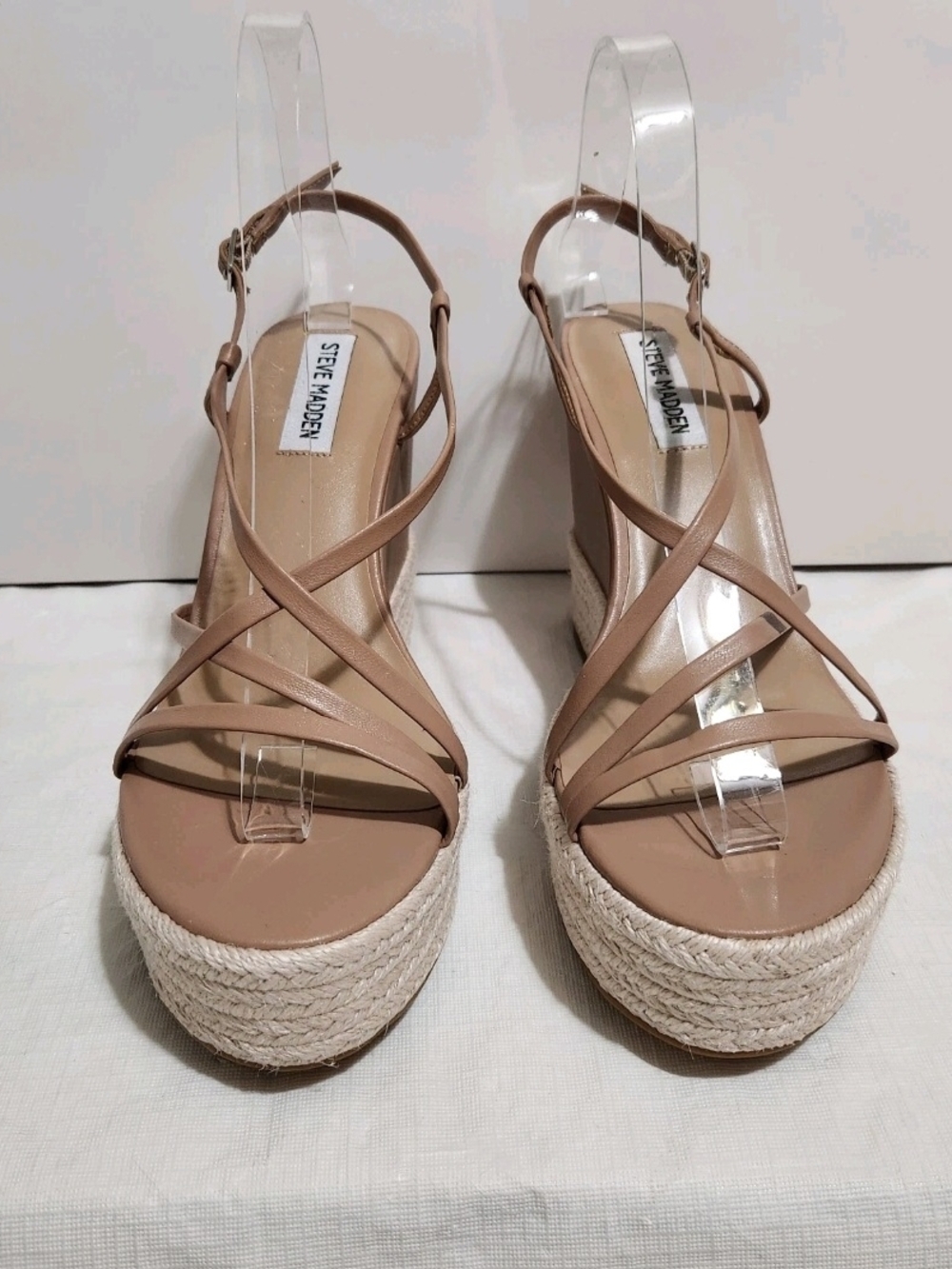 Steve Madden Women's Size 9.5  Tan Espadrille Platform Sandals